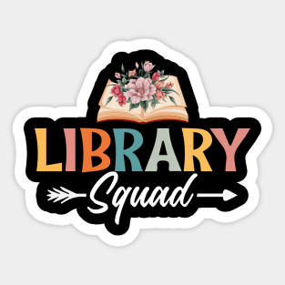 Floral Library Squad Librarian Bookworm Sticker